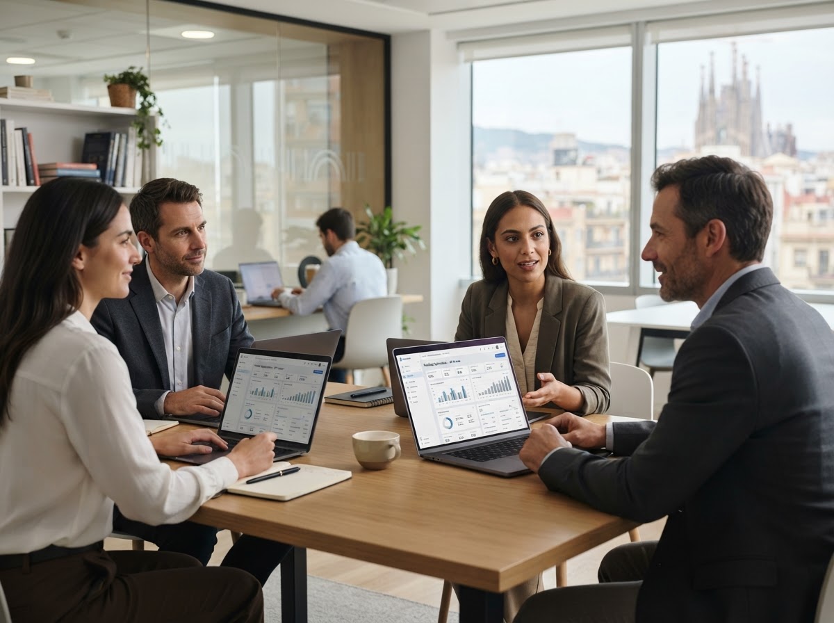 Zarevo Lurem, equipo analizando modelos predictivos de inversión en un entorno de trabajo profesional